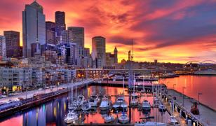 Seattle at Night Mural