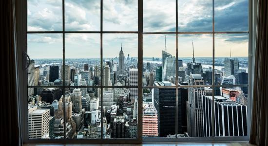 New York through a window Mural