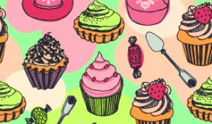 Retro Cakes Mural