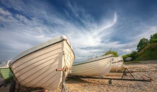 Boats on The Beach Mural