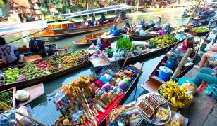 Thai Floating Market Mural