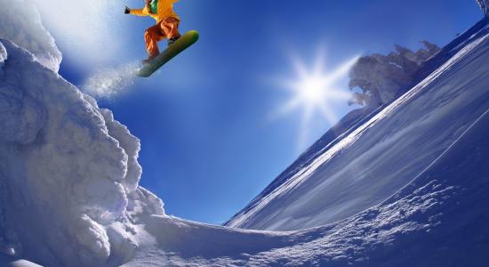 Snowboarder Jumping Mural