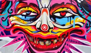 Clown Graffiti Mural