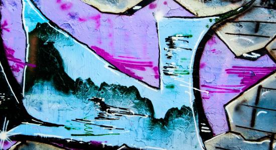 Lilac Graffiti Mural