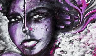 Lilac Girl Graffiti Mural