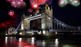 London Bridge Fireworks Mural