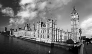 Black and White London Mural