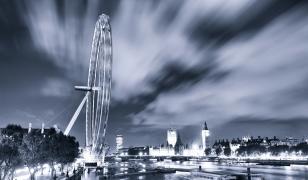 London Eye Black and White Mural