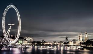 Black and White London Eye Mural